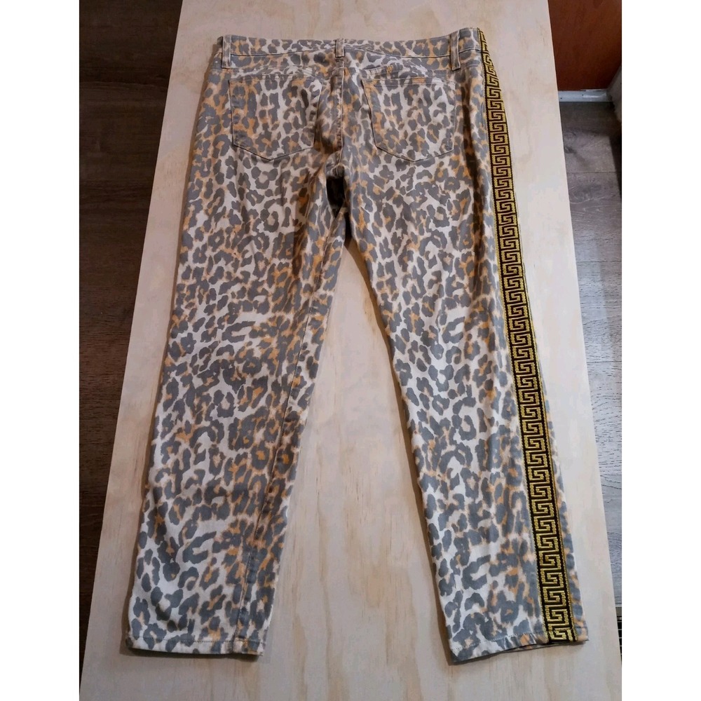 Joe's Jeans Leopard Gold Sparkly Geometric Trim $189. Ankle Mid Rise 32 - Picture 6 of 12